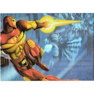 95 Flair Marvel Annual Iron Man vs Mandarin Holoblast Card #5 of 12 Limited Edit